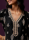 Emon Cupro Satin Black Kurta Set