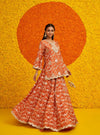 Fitoor Organza Satin Burnt Orange Kurta Set