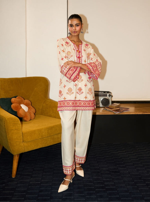 Colette Wool Off White Kurta Set