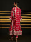 Patola Organza Satin Fuchsia Anarkali Kurta Set