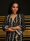 Patola Organza Satin Black Anarkali Kurta Set