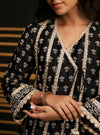Patola Organza Satin Black Anarkali Kurta Set