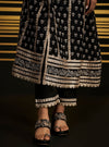 Patola Organza Satin Black Anarkali Kurta Set