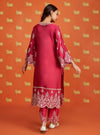 Emon Cupro Satin Fuschia Kurta Set