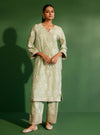 Calita Pima Satin Green Kurta Set