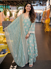 Ibadat HO Silk Teal Blue Kurta Set
