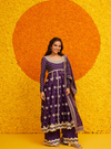 Palki Organza Satin Purple Kurta Set