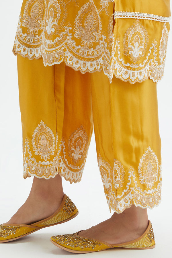 Sydney Cupro Silk Orange Kurta Set